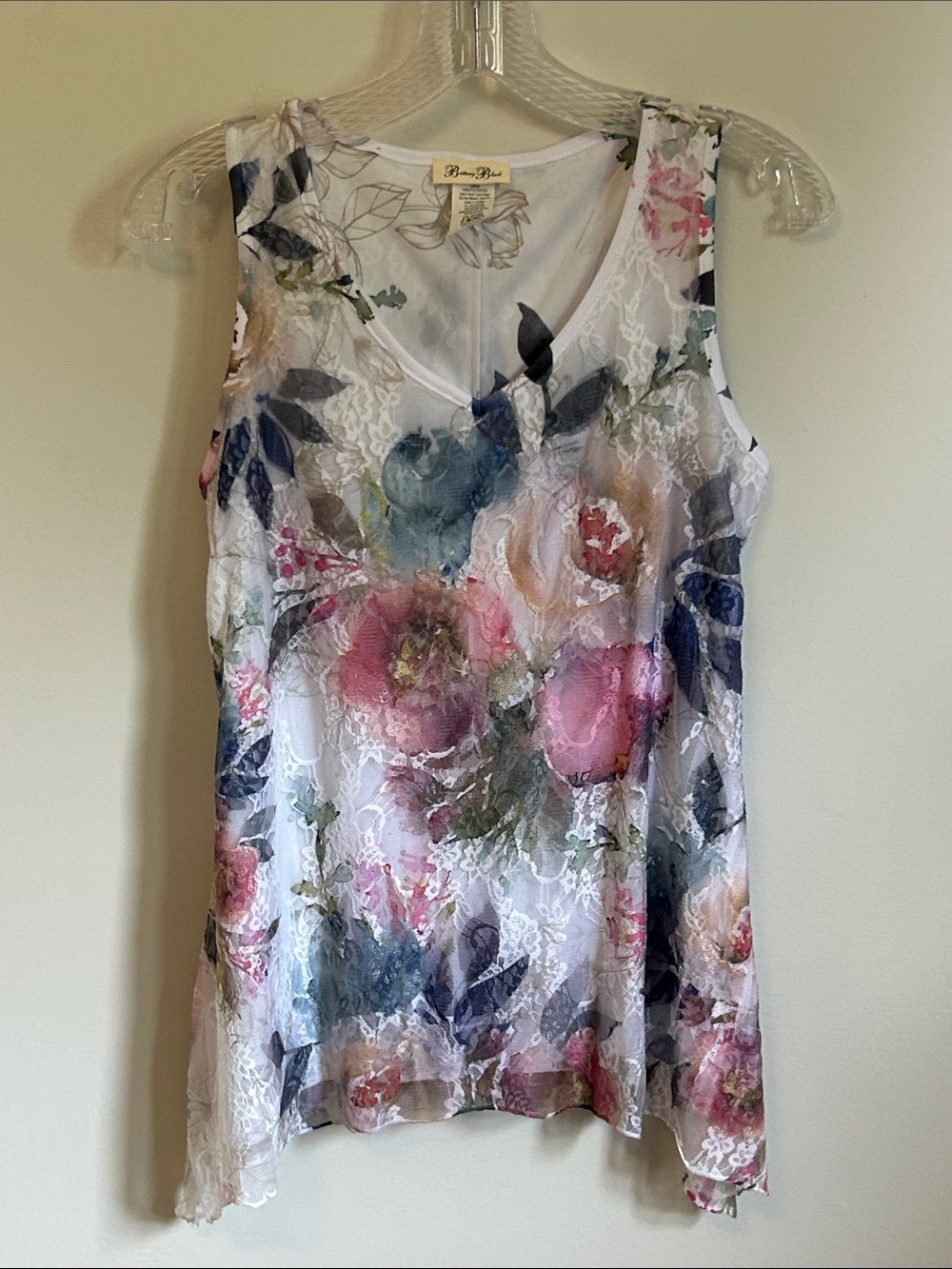 Brittany Black Cream Floral-Print Top